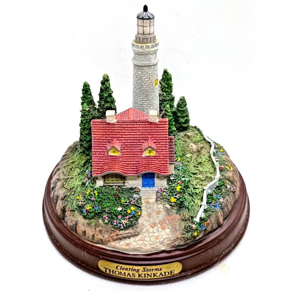 Thomas Kinkade Clearing Storms Light house Powered by 2 AA Batteries Painter